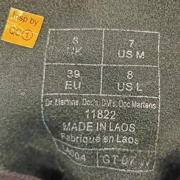 Women's Size 8 DR. MARTENS 11822 Black Leather Combat Boots Excellent Condition - Picture 13 of 13